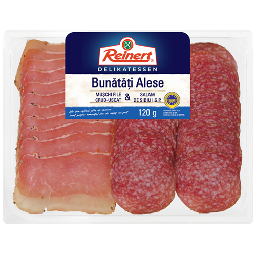 Bunătăți Alese Mușchi file crud-uscat & Salam de Sibiu IGP 120g