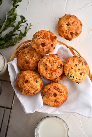 herzhafte Muffins 10 Low Fat Muffins mit Reinert Schinken Nuggetz extra mager