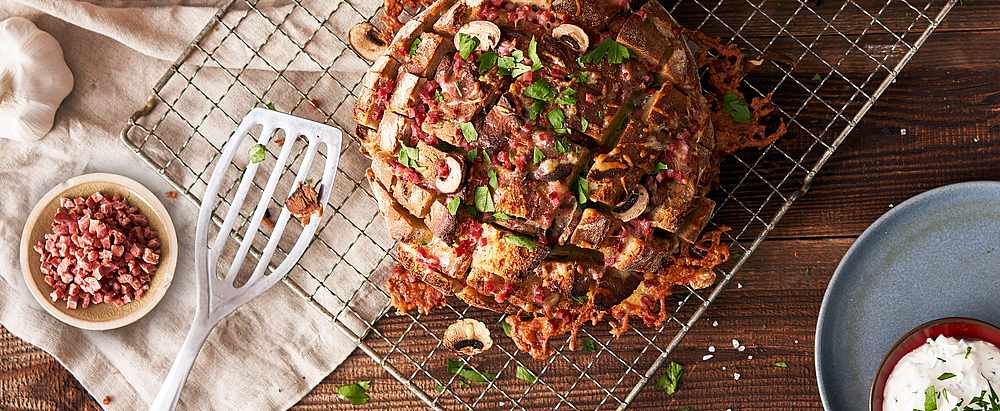 Pull-Apart-Bread mit Reinert Schinken Nuggetz extra mager