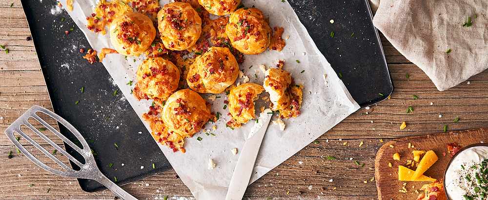 Überbackene Partybrötchen mit Reinert Schinken Nuggetz extra mager