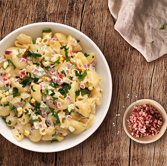 Reinert Schinken Nuggetz-Nudelsalat Nudelsalat mit Reinert Schinken Nuggetz extra mager